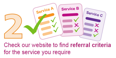 Check our website to find referral criteria for the service you require