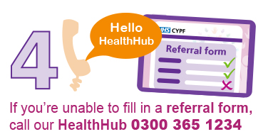 If you’re unable to fill in a referral form, call our HealthHub 0300 365 1234