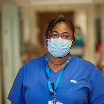 Picture of a mental health nurse with a mask