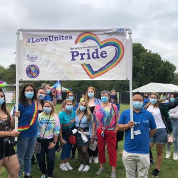 Staff at Reading Pride event