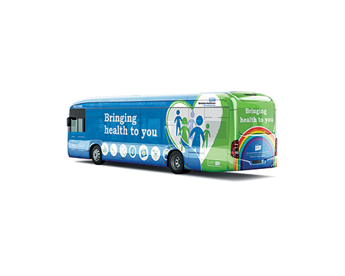Visual of our new Berkshire Healthcare branded Health Bus