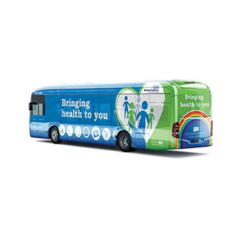 Visual of our new Berkshire Healthcare branded Health Bus