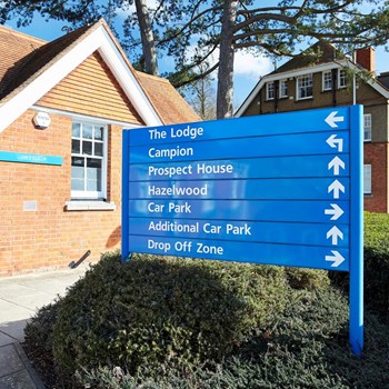 Picture of the ward sign outside of Prospect Park Hospital