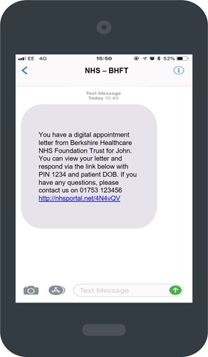 An example of a Portal Invite text message