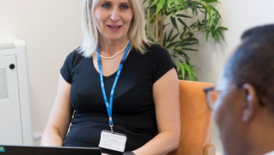 A person having a consultation session