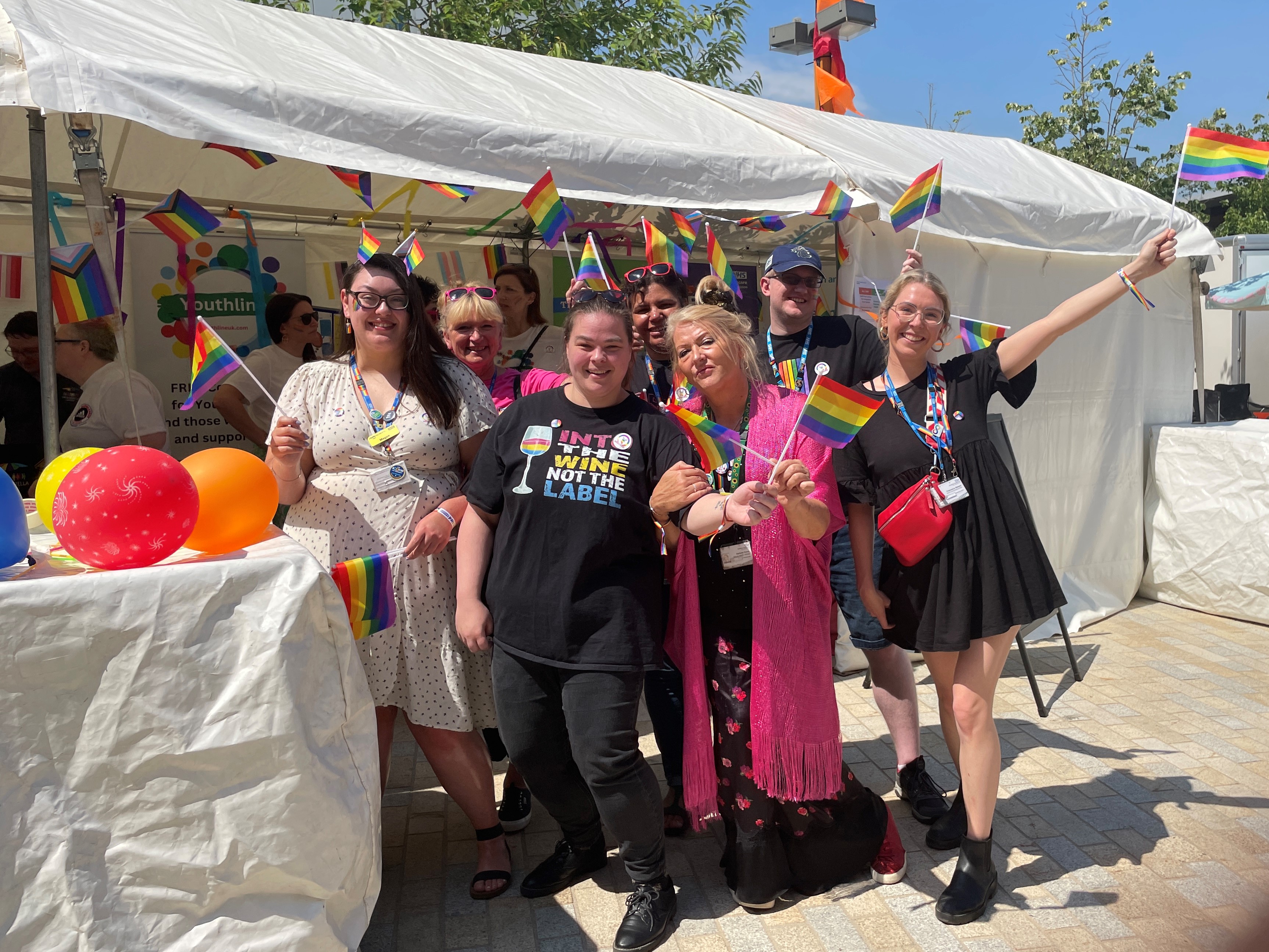 A group of staff members at Pride