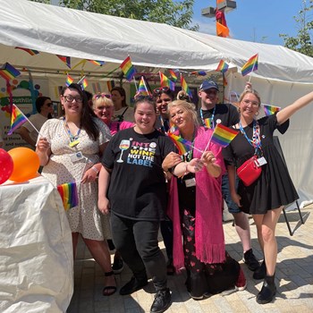 A group of staff members at Pride