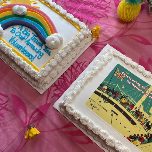 A close up picture of the cakes