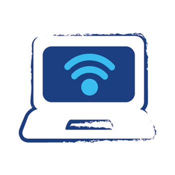 laptop with wi-fi signal