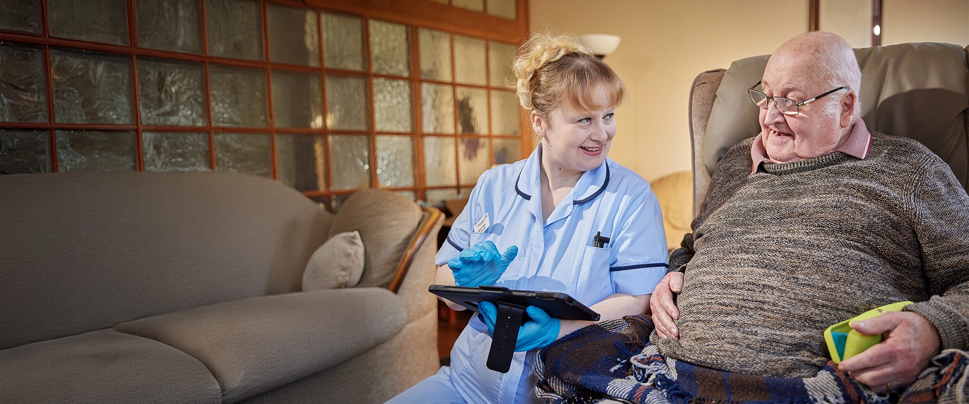 Community nurse with patient