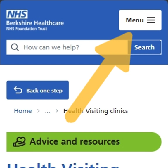 A mobile screenshot of this website with an arrow pointing to the 'Accessibility' button