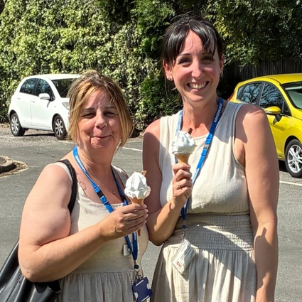 Staff getting ice cream at Wokingham Hospital