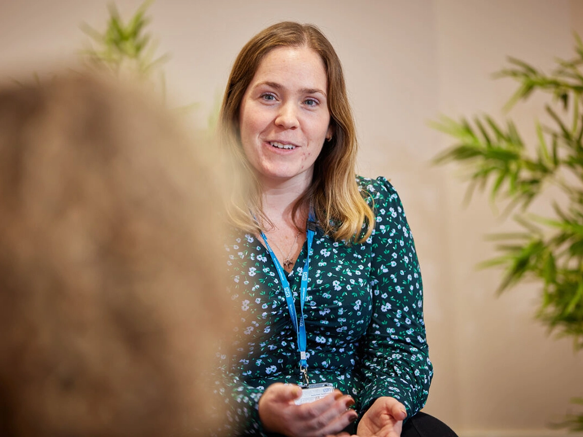 Female psychologist talking to someone