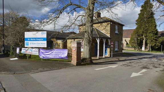 Main road entrance to St Marks Hospital