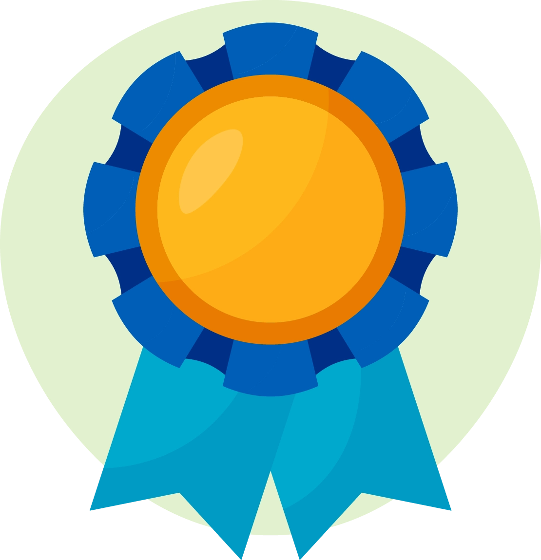 Blue rosette graphic