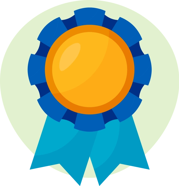 Blue rosette graphic