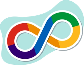 Neurodiversity Strategy Logo infinity symbol in rainbow colours