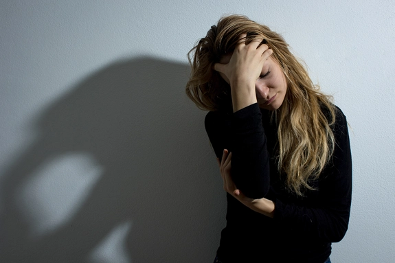Woman looking stressed