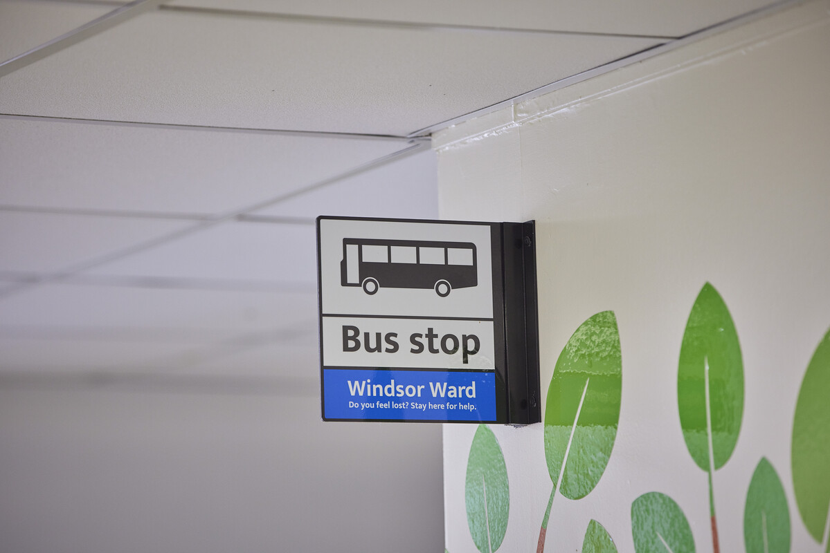 Bus stop sign for Windsor Ward